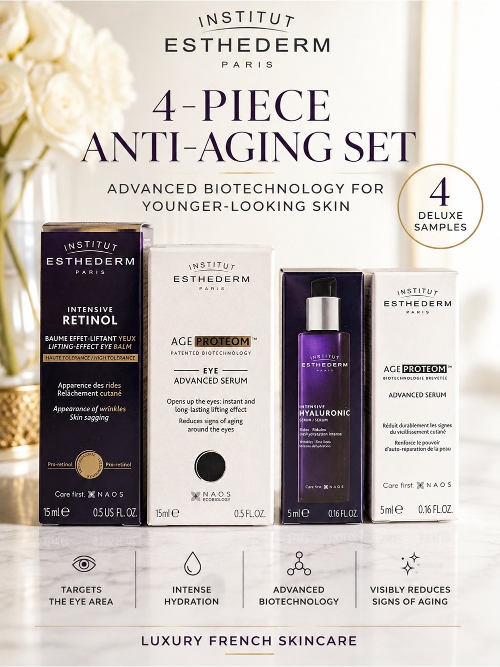 Institut Esthederm Retinol Age Proteom Hyaluronic 4-Pc Skincare Set